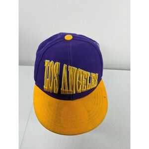 Black & White Los Angeles Snapback Hat Purple Gold LA Lakers Color Vintage Style